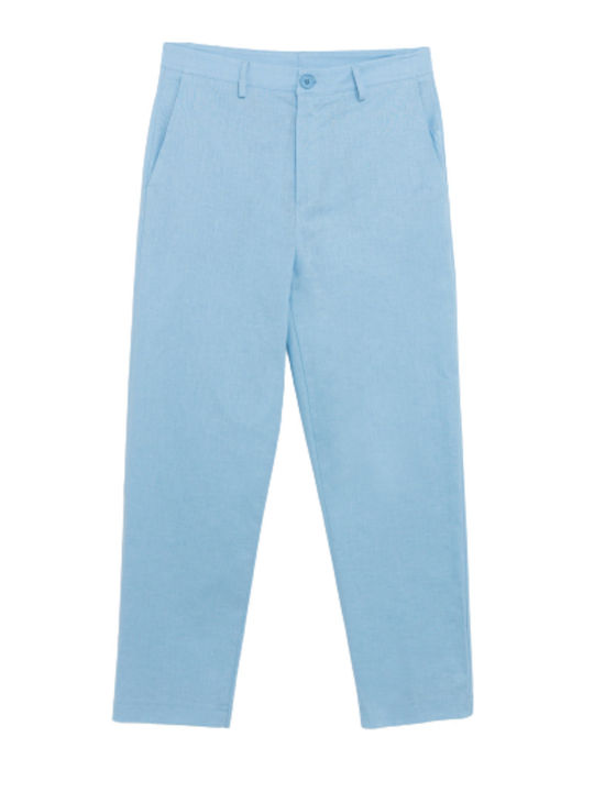Damen Stoff Hose Hellblau