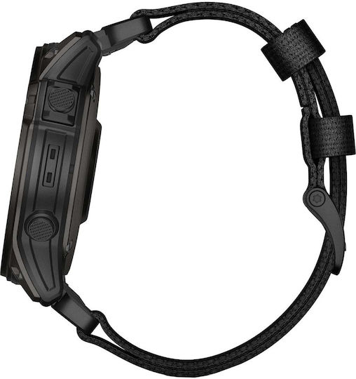 Garmin Tactix 7 AMOLED Edition Titanium 51mm Waterproof Smartwatch with Heart Rate Monitor (Nylon and Silicone Black)