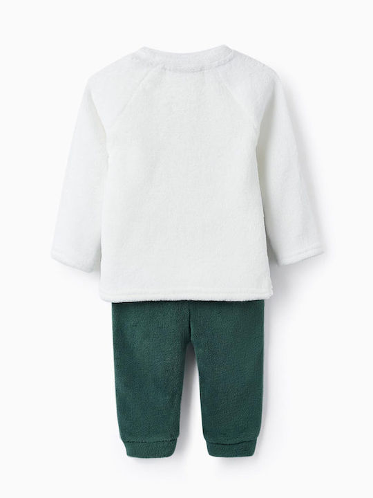 Zippy Kids Pyjamas Winter Fleece white Σετ