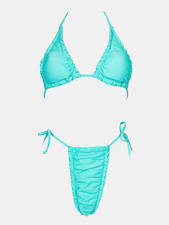 Set Bikini Triunghi Cu Burete Detașabil Turcoaz