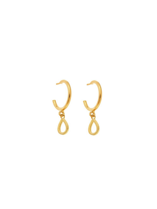 Senza Earrings Hoops made of Silver Gold Plated