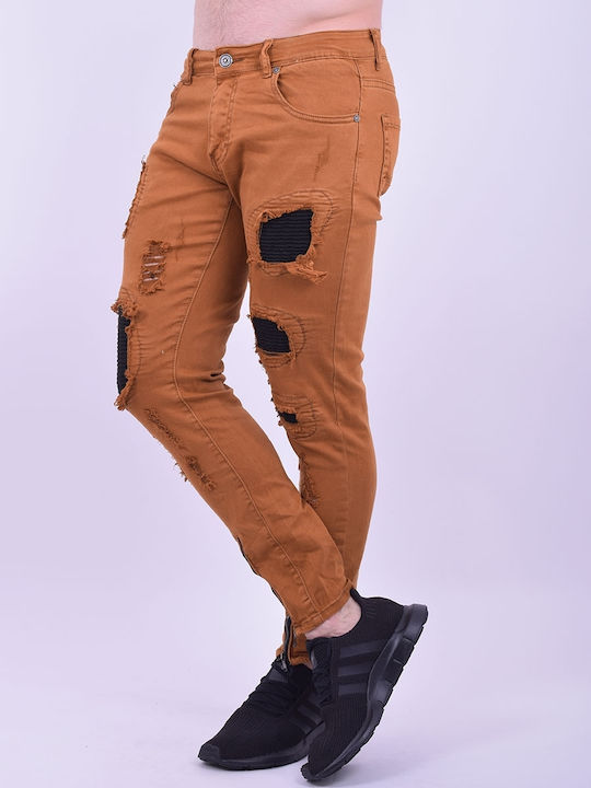 Men's Jeans Pants with Slim Fit Beige
