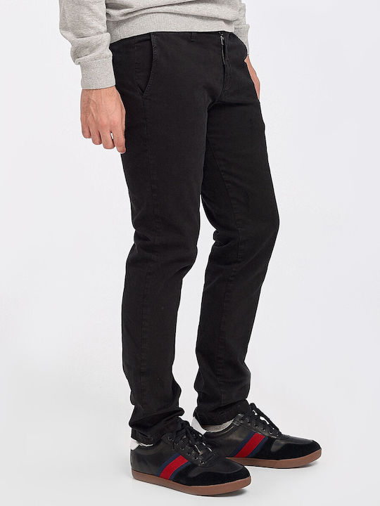 Rook Men's Trousers Chino Elastic in Slim Fit Black