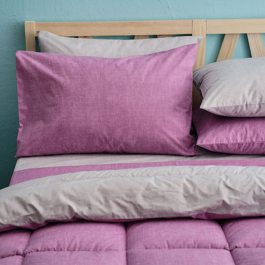 Charalambidis Textiles Пухено Единично 160x240бр Solid Fuchsia/beige 350 г/м²Gsm