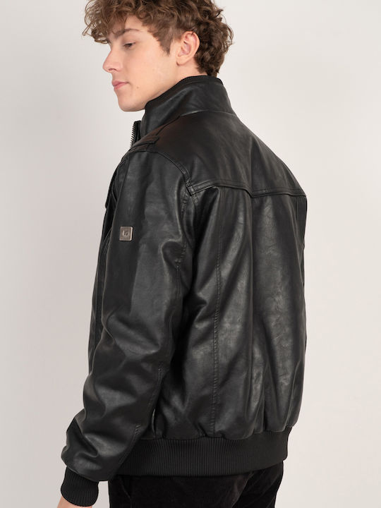 Rebase Herren Winter Jacke Leder Black