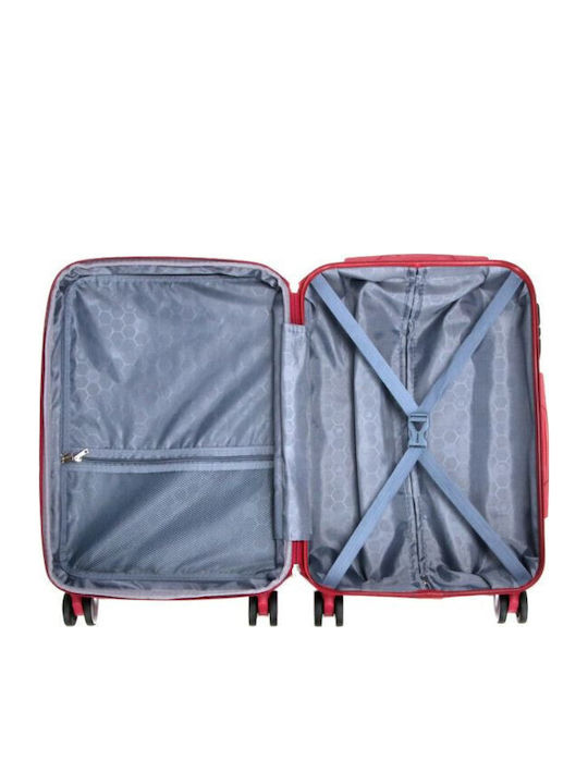WORLDLINE Reise Koffer Kabine Hart Burgundisch Mit 4 Räder Höhe 55cm