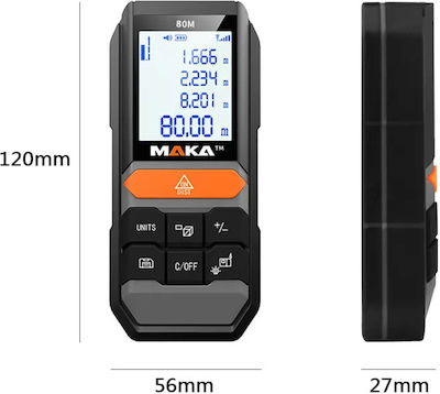 Maka Technology Laser Distance Meter MK201 with Range up to 80m