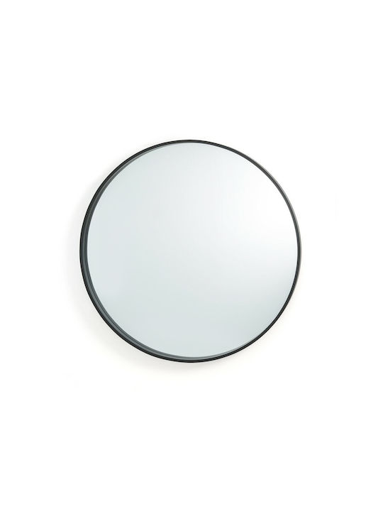 La Redoute Interieurs Wall Mirror with Black Wooden Frame Diameter 80cm 1pcs