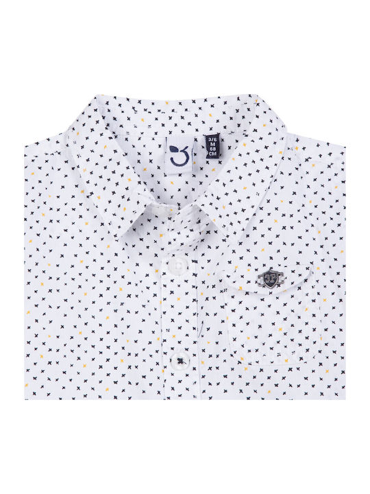 Kids Shirt Long Sleeve White, blue and blue.