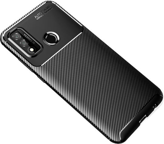 Beetle Series Carbon Fiber Задна корица Силикон Черен (Huawei P Smart (2020))