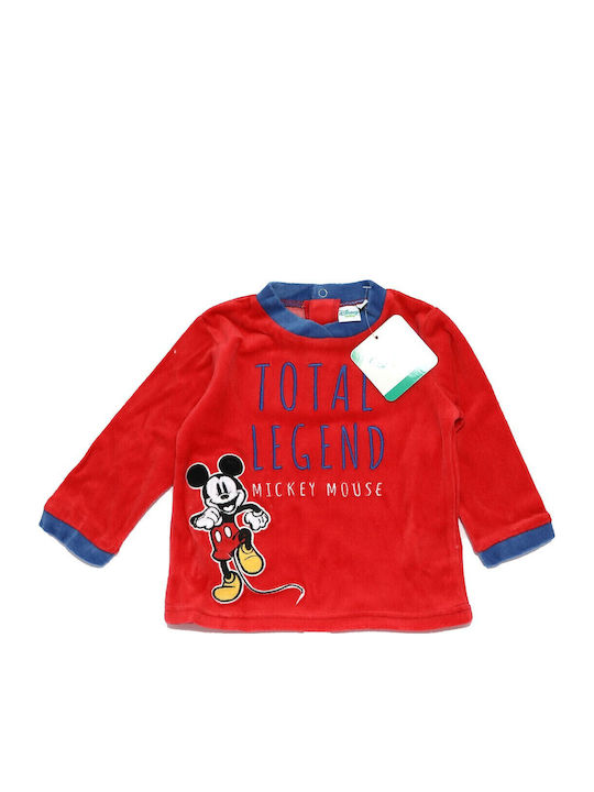 Kids' Set with Pants Winter 2pcs Red Mickey Mouse