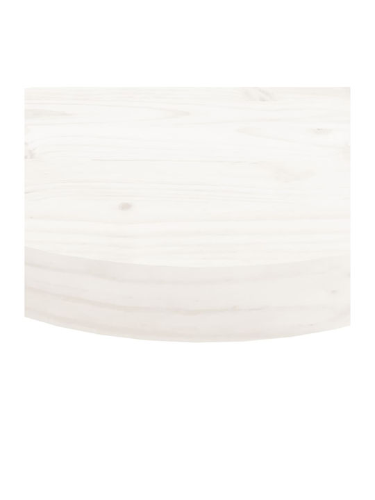 vidaXL Rund Tischoberfläche aus Massivholz in Weiß Farbe 50x50x3cm 833662 1Stück