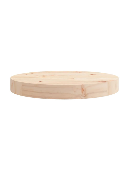vidaXL Round Table Surface made of Solid Wood in Beige Color 30x30x3cm 833655 1pcs