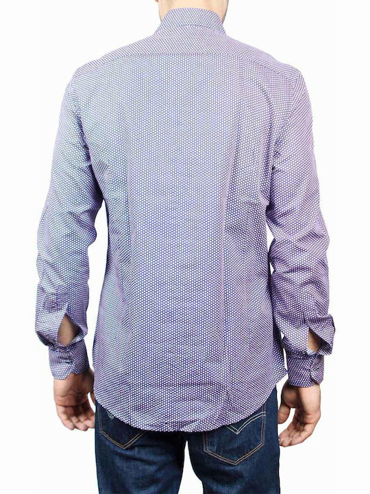 Missone Men's Shirt Long Sleeve Cotton Blue