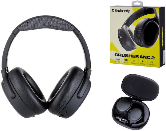 Skullcandy Crusher ANC 2 Ασύρματα / Ενσύρματα Over Ear Ακουστικά με 60 ώρες Λειτουργίας και Quick Charge Μαύρα