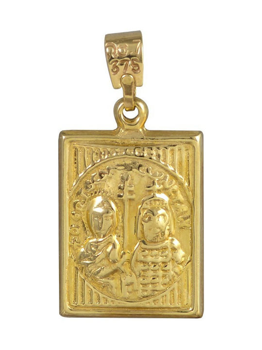 PALAIOLOGOS Pendant Kids Talisman Double Sided Constantine from Gold 9K PD11089