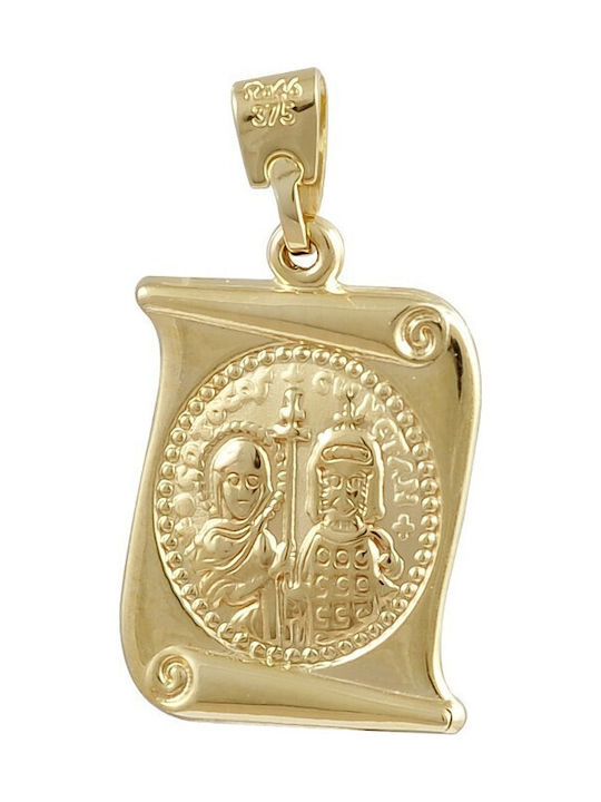 PALAIOLOGOS Pendant Kids Talisman Double Sided with Virgin Mary from White Gold 9K ΦΥ000006