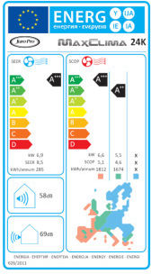 Juro-Pro Maxclima Κλιματιστικό Inverter 24000 BTU A+++/A++ με WiFi White