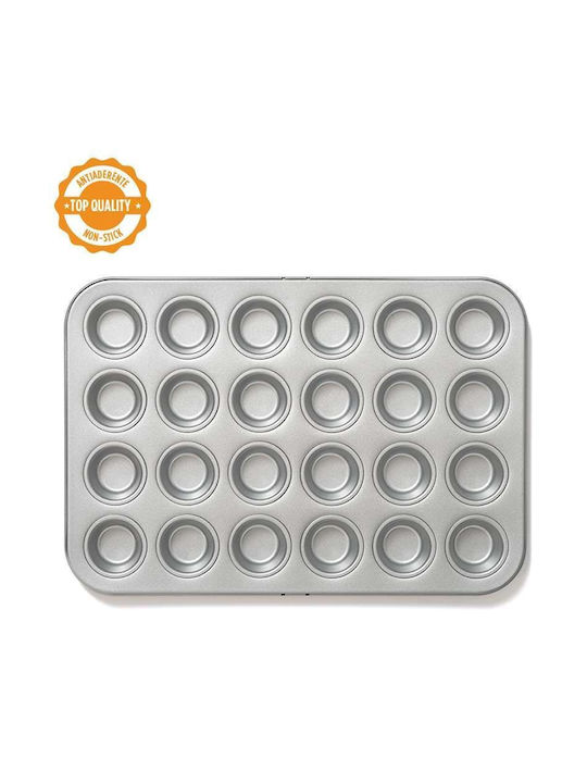 Decora Formă de Patiserie pentru Cupcakes/Muffins din Aluminiu 24 Locuri 4.3x4.3buc 1buc