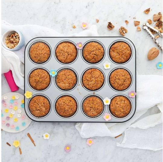 Decora Formă de Patiserie pentru Cupcakes/Muffins din Aluminiu 12 Locuri 7buc 1buc