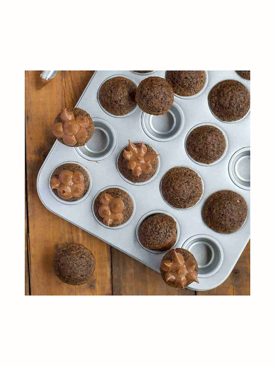 Decora Formă de Patiserie pentru Cupcakes/Muffins din Aluminiu 24 Locuri 4.3x4.3buc 1buc