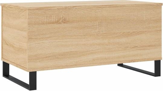 Rectangular Central Wooden Coffee Table with Lifting Mechanism Sonoma Oak W90xD44.5xH45cm