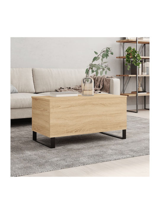 Sonoma Eiche Rechteckiges Zentral Kaffeetisch mit Hebemechanismus M90xL44.5xH45cm