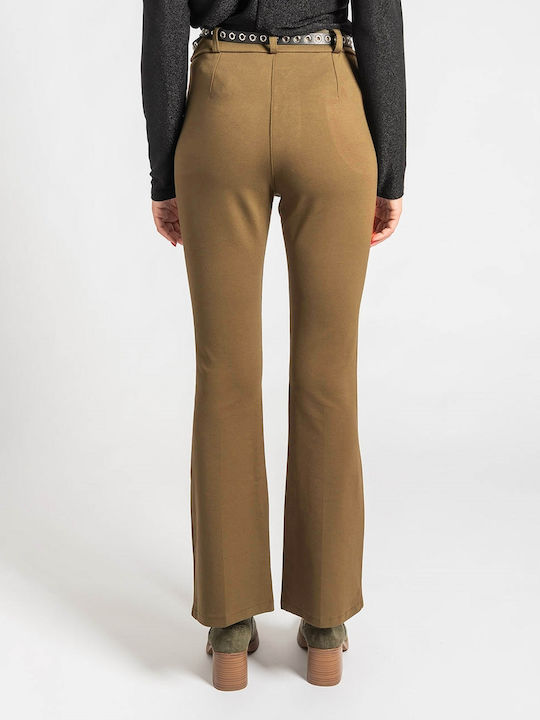 InShoes Ζώνη Women's Fabric Trousers Camel