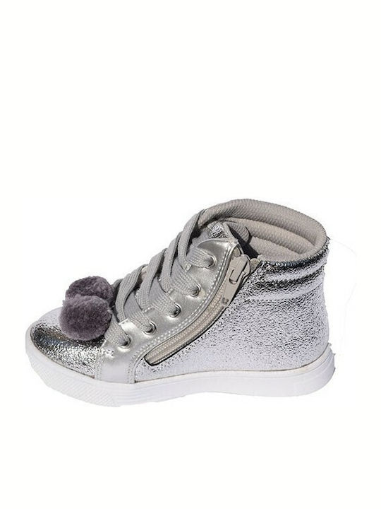 Teddy Kids Sneakers High Silver