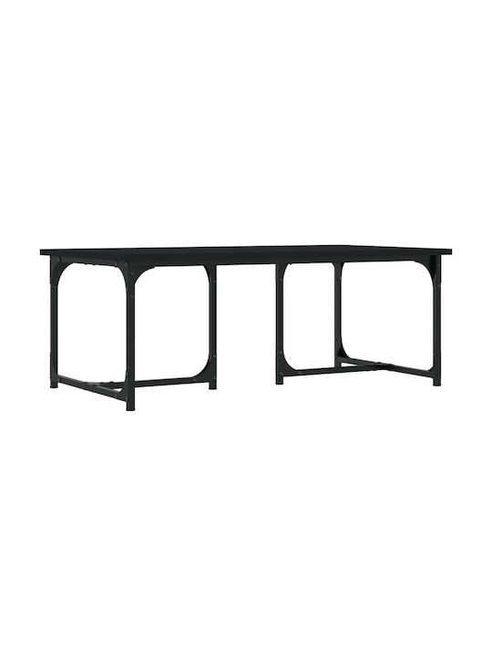 Rectangular Wooden Coffee Table Black L90xW50xH35cm