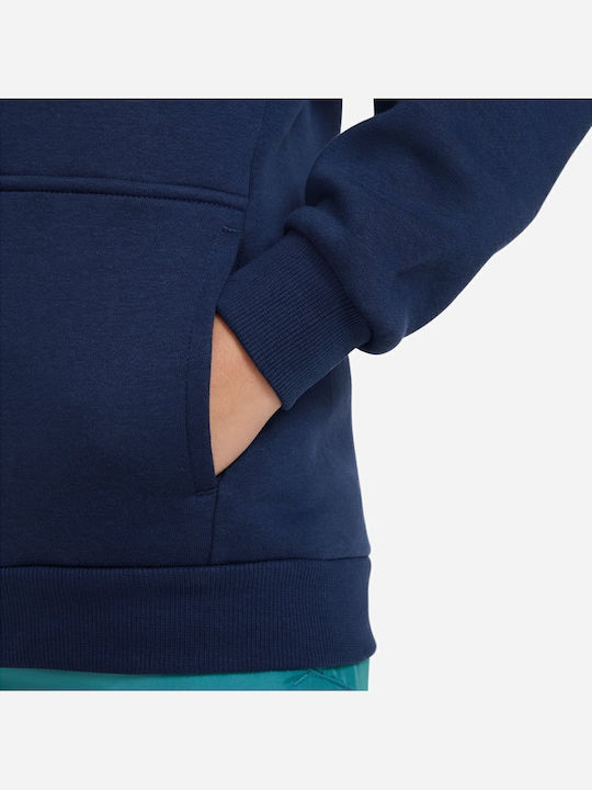Fleece Kids Sweatshirt Cardigan With Hood And Pockets Navy Blue Nsw Club Flc