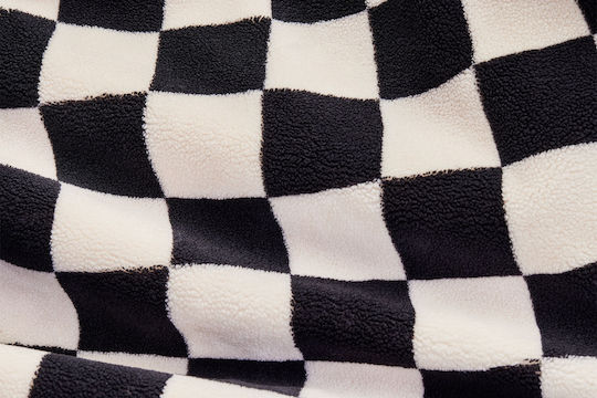 Πουφ Μαξιλάρα Original Slim Teddy Chess Black Ecru 155x120x155cm