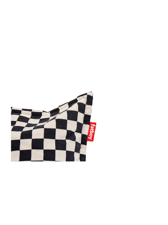 Πουφ Μαξιλάρα Original Slim Teddy Chess Black Ecru 155x120x155cm