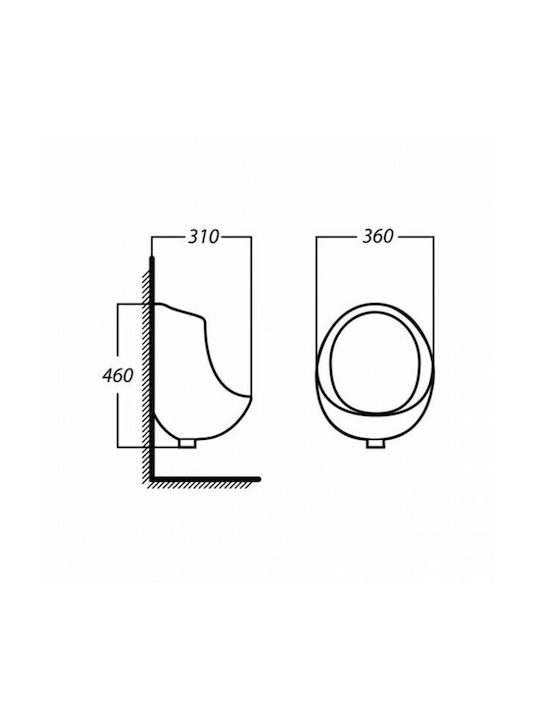 Kerafina Urinal Without Cover White
