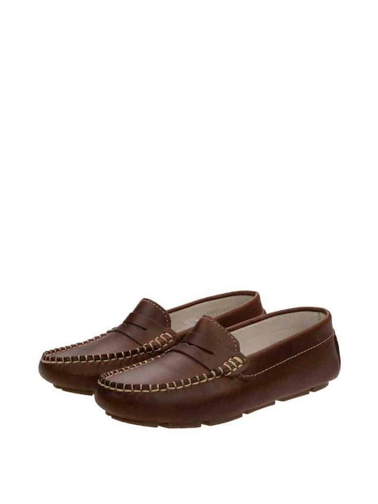 Alo Boys Leather Moccasins Tabac Brown