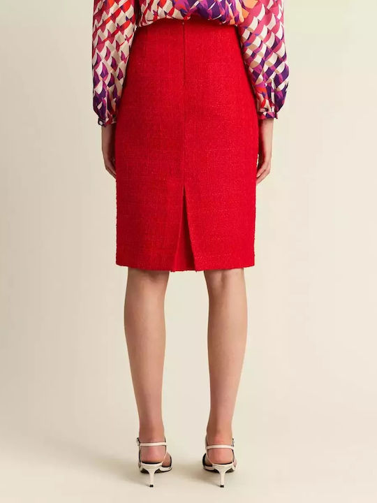 Pencil High-waisted Skirt Red