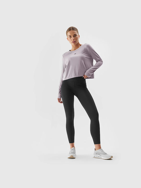 4F Damen Sportliches Bluse Langärmelig Schnell trocknend Gray