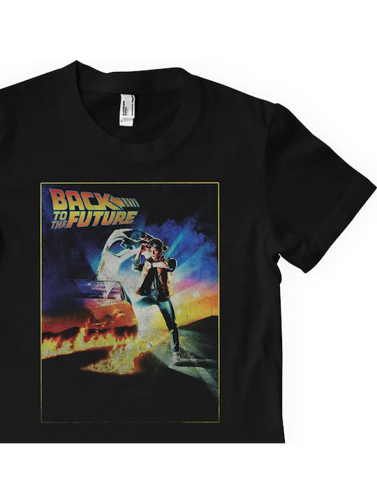 Paperinos Back To The Future Vintage Poster T-shirt Black Cotton