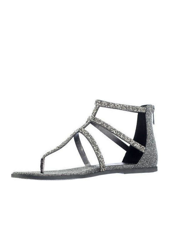 Flache Sandalen für Damen in Gray Farbe