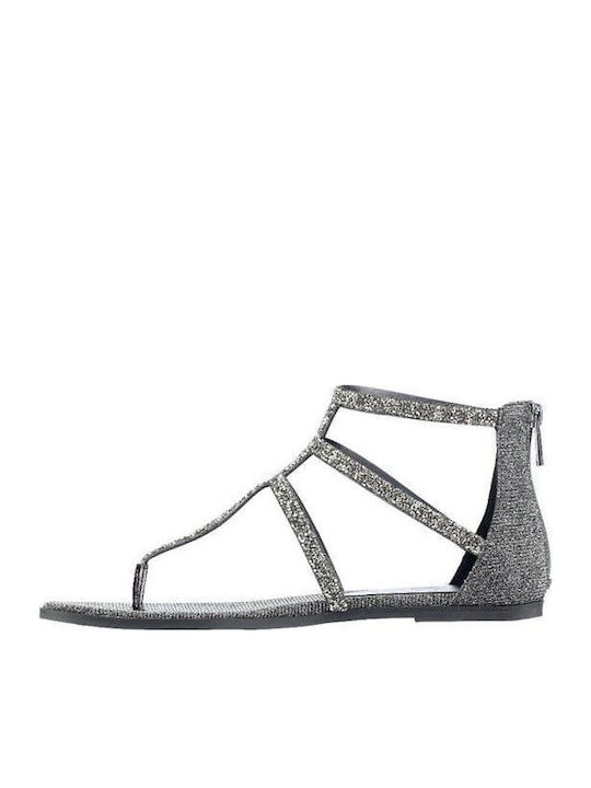 Flache Sandalen für Damen in Gray Farbe