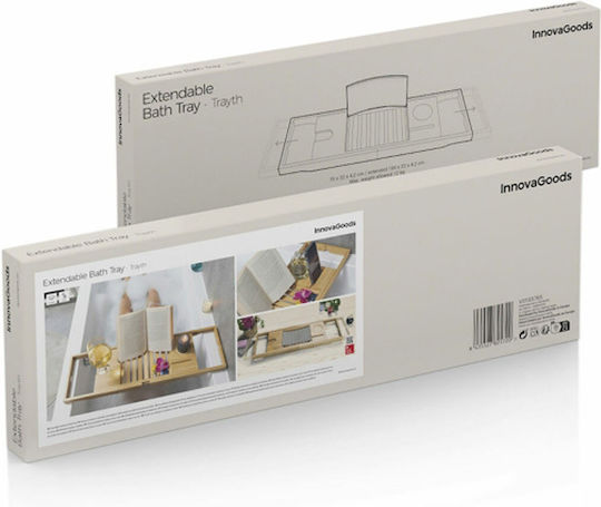 InnovaGoods Trayth Rafturi de baie Raft Baie Bambus 104x22x4cm Gri