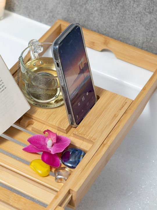 InnovaGoods Trayth Επιδαπέδια Ραφιέρα Μπάνιου Bamboo 104x22x4cm Γκρι