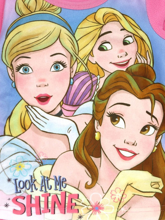 Disney Παιδική Πιτζάμα Χειμωνιάτικη Fleece Ροζ Princess