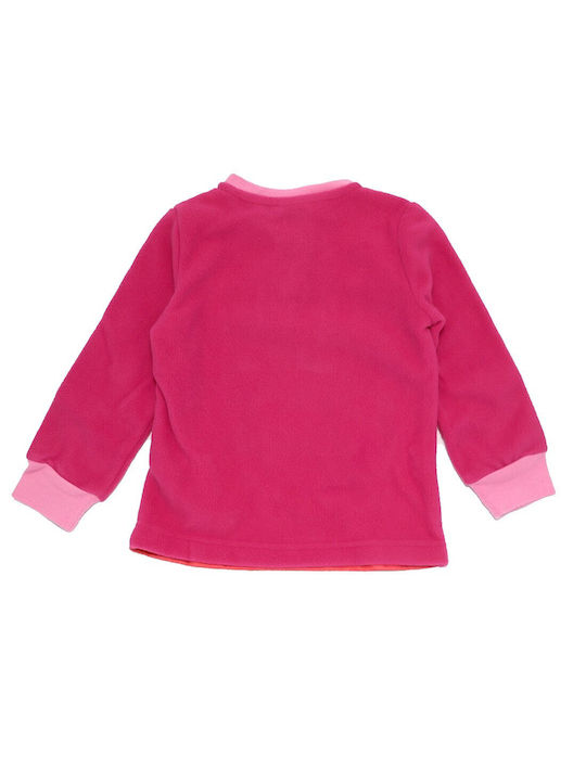 Disney Παιδική Πιτζάμα Χειμωνιάτικη Fleece Φούξια