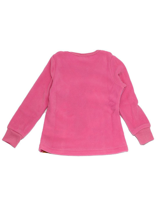 Disney Παιδική Πιτζάμα Χειμωνιάτικη Fleece Ροζ Princess