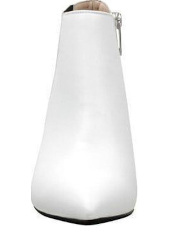 Leder Damen Knöchelstiefel Weiß