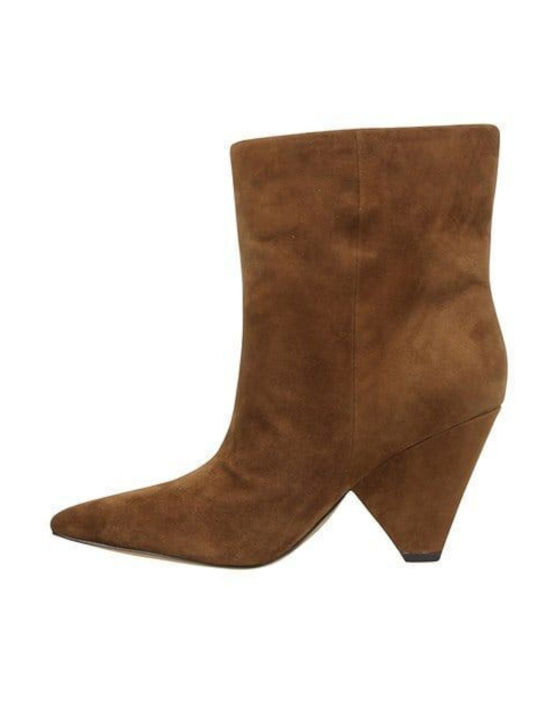 Suede Women's Ankle Boots Brown