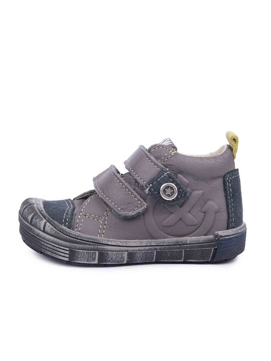 Bopy Kids Leather Anatomic Boots Gray