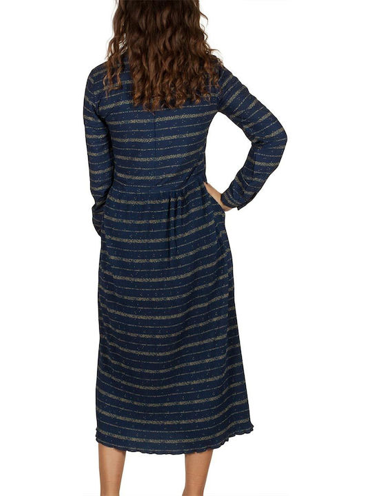 Soft Rebels Midi Kleid Blau