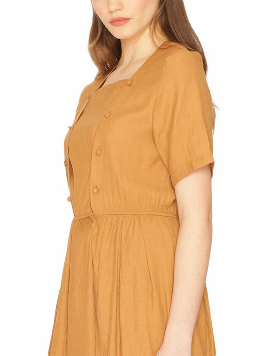 Summer Midi Dress Brown